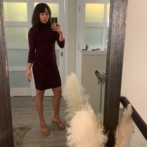 Sustainable turtleneck bodycon dress made with Bamboo